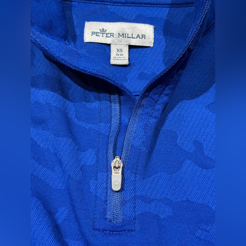 Peter Millar Royal Blue Camouflage Quarter-Zip Sweater - Picture 3 of 4